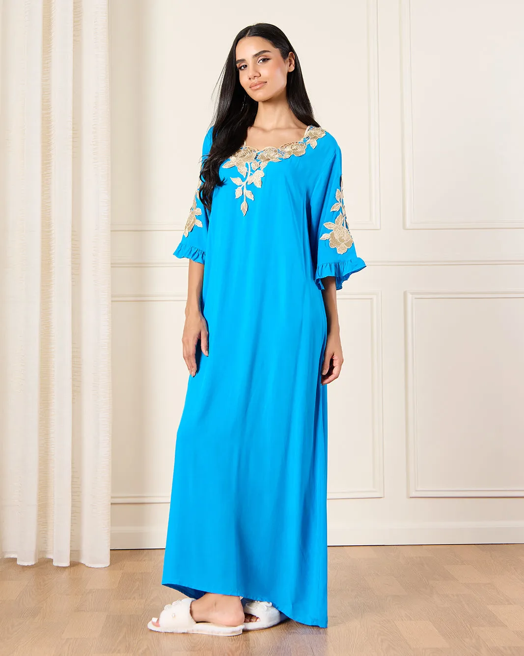 Women Blue Embellished Nightgown sold by Redtag product image thumbnail 4