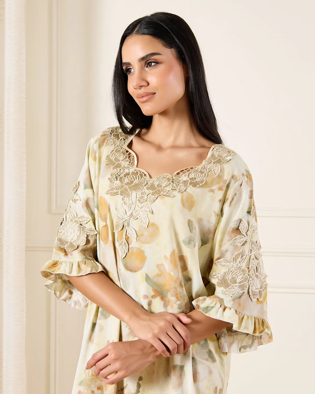 Women Beige Floral Print Nightgown sold by Redtag product image thumbnail 2