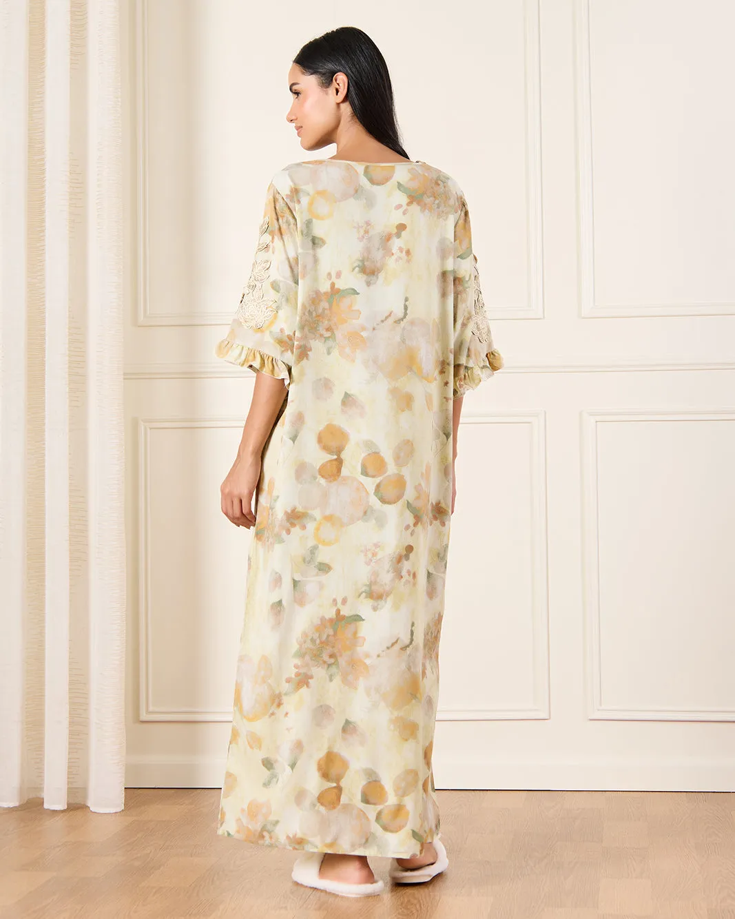 Women Beige Floral Print Nightgown sold by Redtag product image thumbnail 3