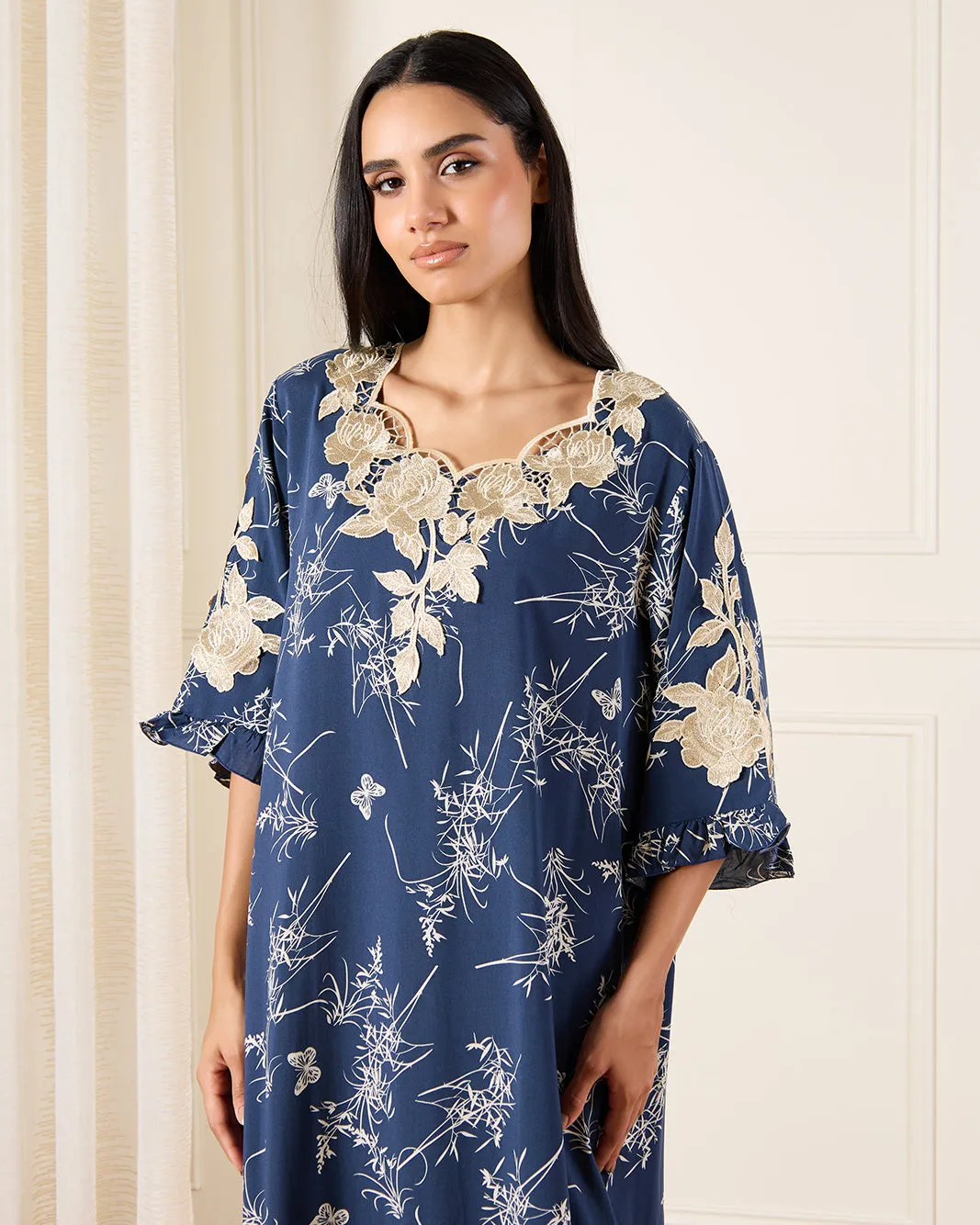 Women Navy Floral Print Nightgown sold by Redtag product image thumbnail 2