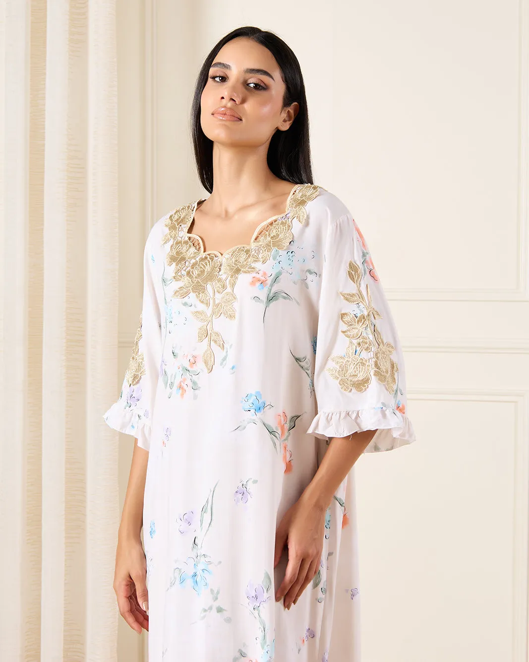Women Beige Floral Print Nightgown sold by Redtag product image thumbnail 2
