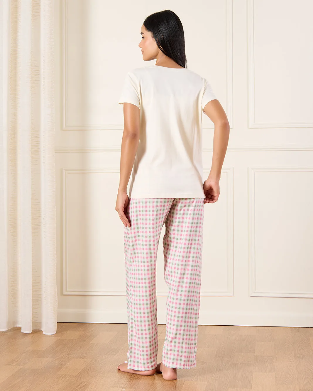 Women Yellow Printed Pajama Set (2 Piece) sold by Redtag product image thumbnail 4