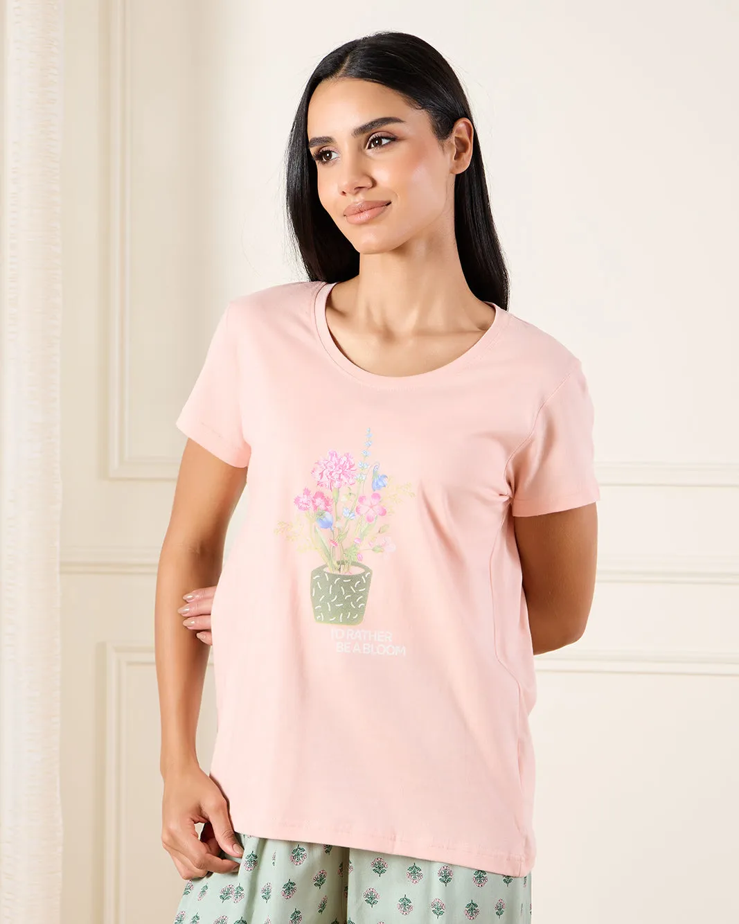 Women Pink And Green Printed Pajama Set (2 Piece) sold by Redtag product image thumbnail 2