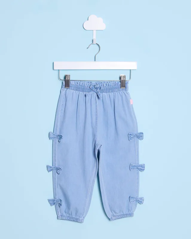 Infant Girls  Bow Bow Trim Trousers sold by Redtag
