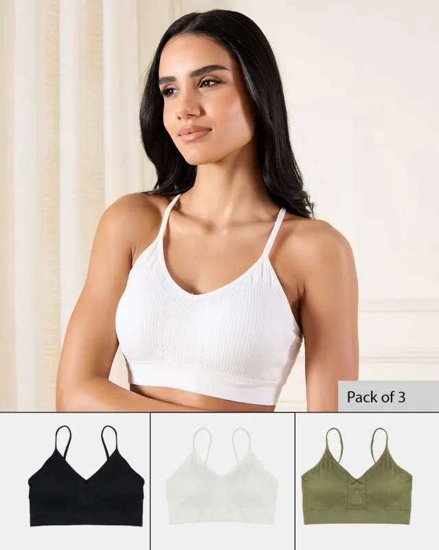Women Assorted Seamless Comfort Bra Set (Pack of 3) sold by Redtag