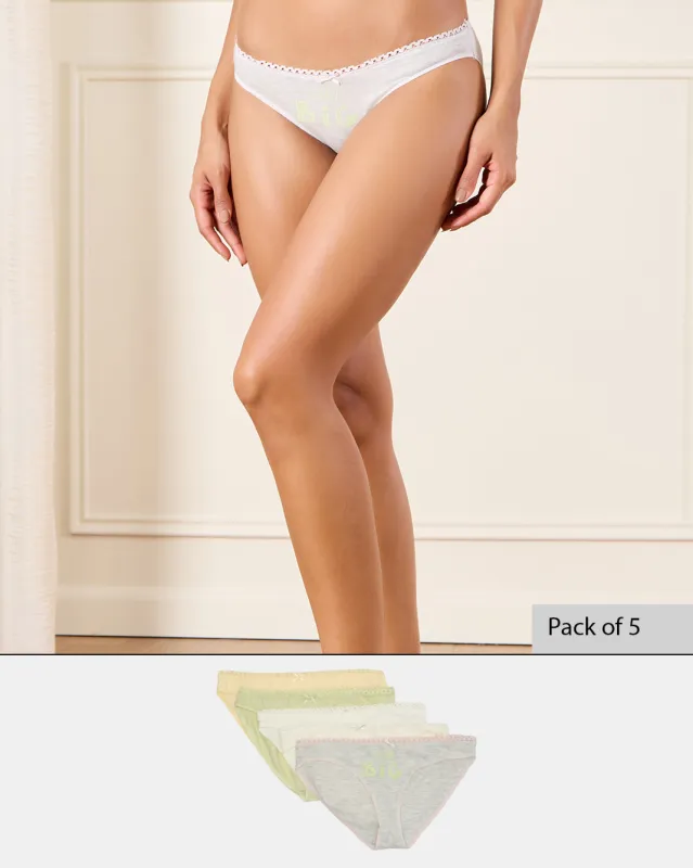 Women Assorted  Bikini Brief Set (Pack of 5) sold by Redtag