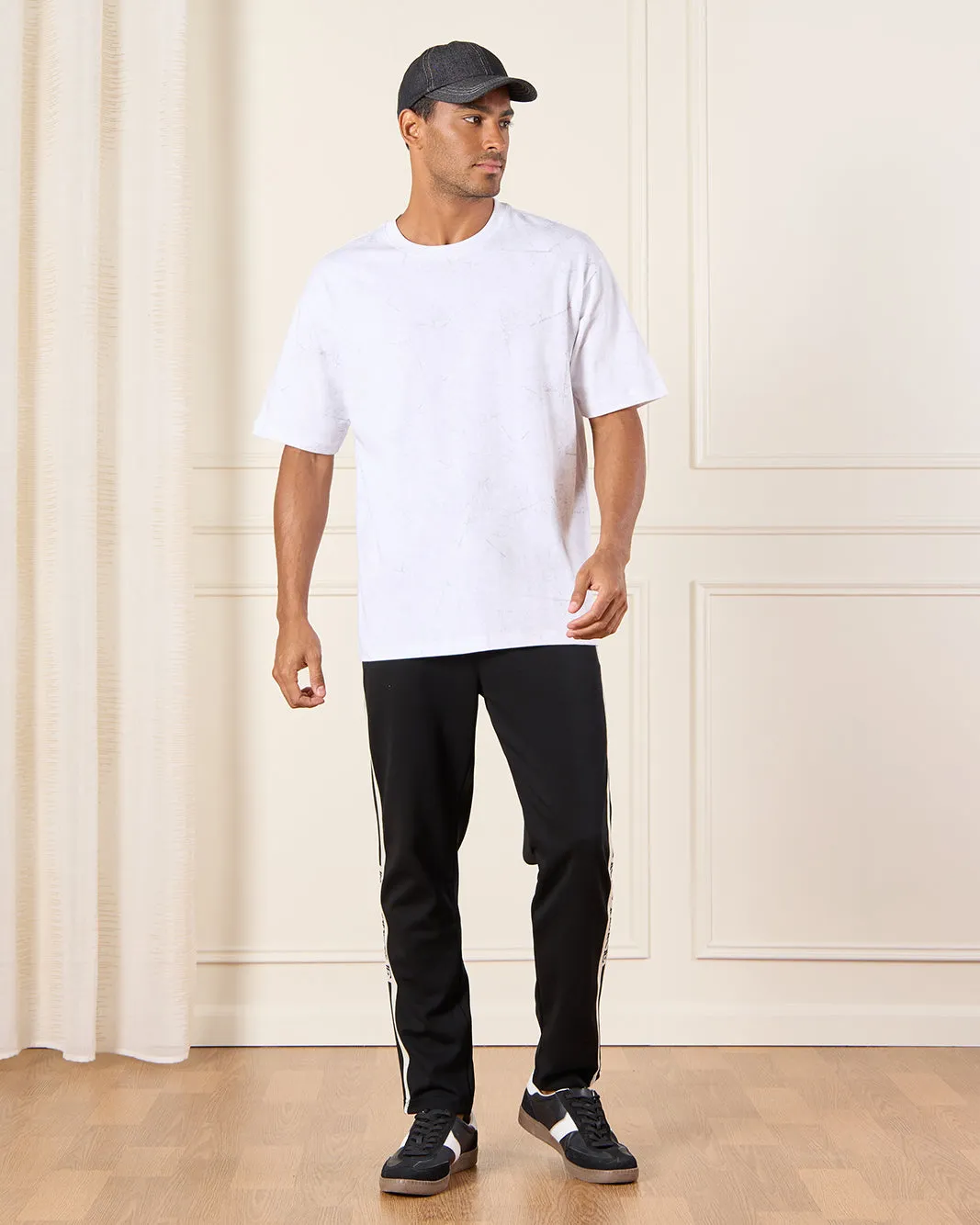 Men Black Embellished Active Pants sold by Redtag product image thumbnail 2