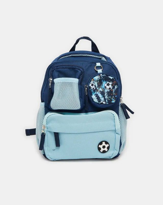 Boys Blue Printed Backpack sold by Redtag