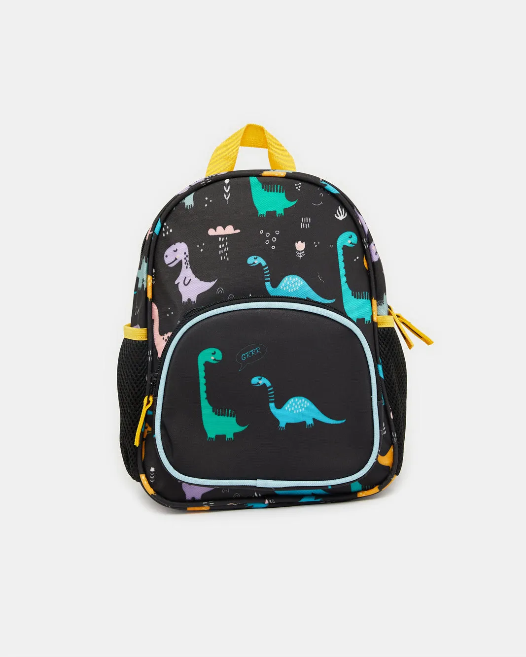 Boys Black Dino Printed Backpack sold by Redtag