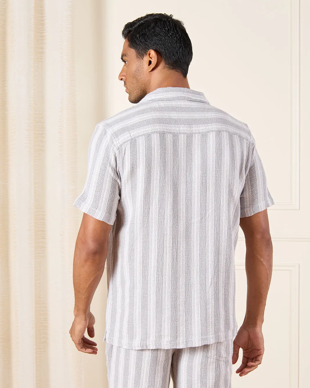 Men Grey Jacquard Shirt sold by Redtag product image thumbnail 3