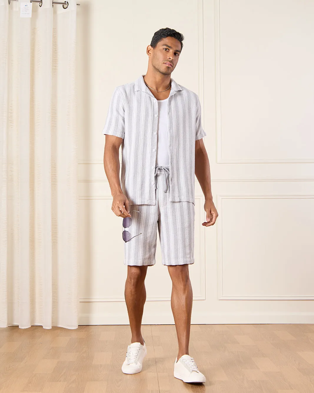 Men Grey Jacquard Shirt sold by Redtag product image thumbnail 2