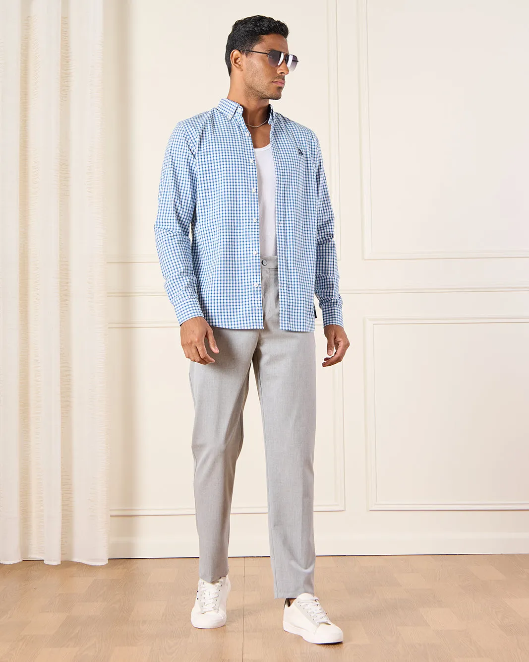 Men Blue Checkered Shirt sold by Redtag product image thumbnail 2