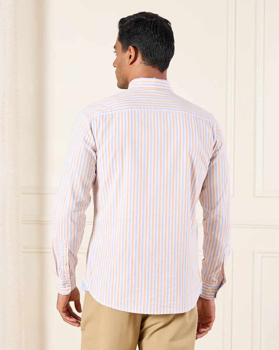 Men Orange Striped Shirt sold by Redtag product image thumbnail 3