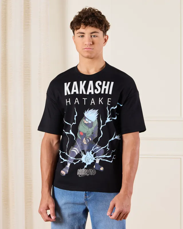 Senior Boys Black Kakashi Hatake Naruto T-Shirt sold by Redtag