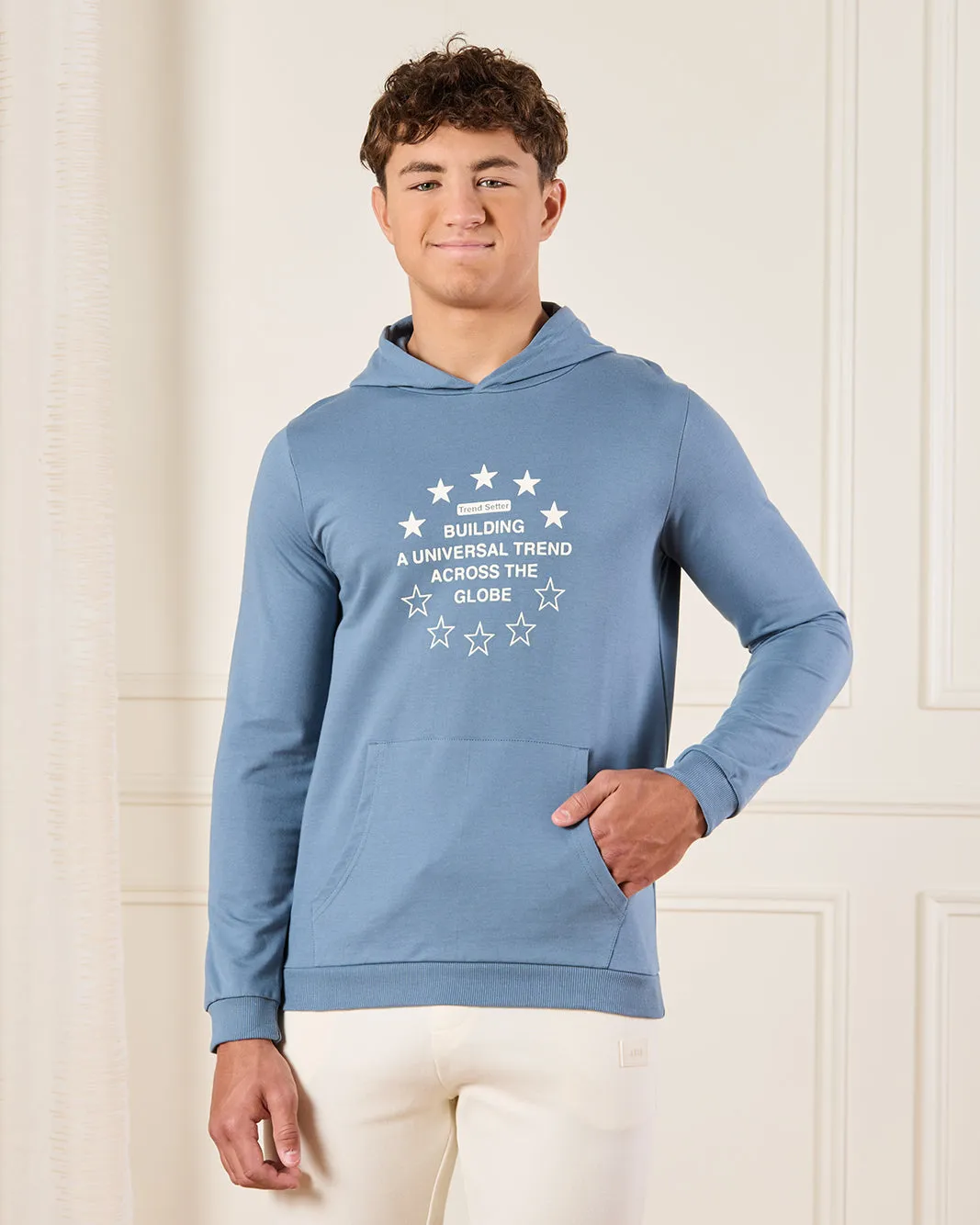 Senior Boys Grey Trend Hooded Sweatshirt sold by Redtag