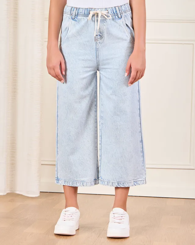 Senior Girls Blue Wide leg  Jeans sold by Redtag