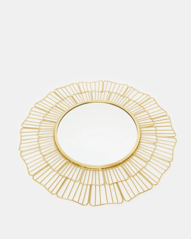 Gold Round Decorative Wall Mirror sold by Redtag