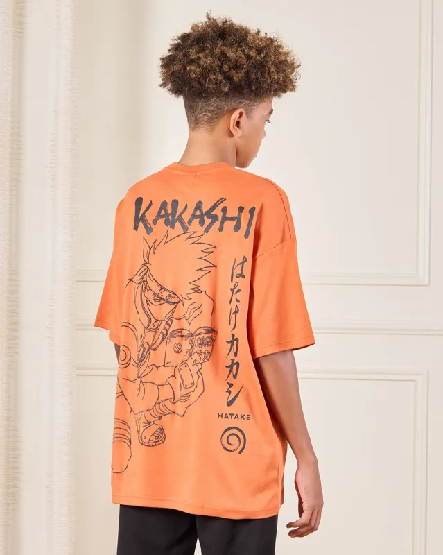 Senior Boys Orange Kakashi Naruto License T-Shirt sold by Redtag