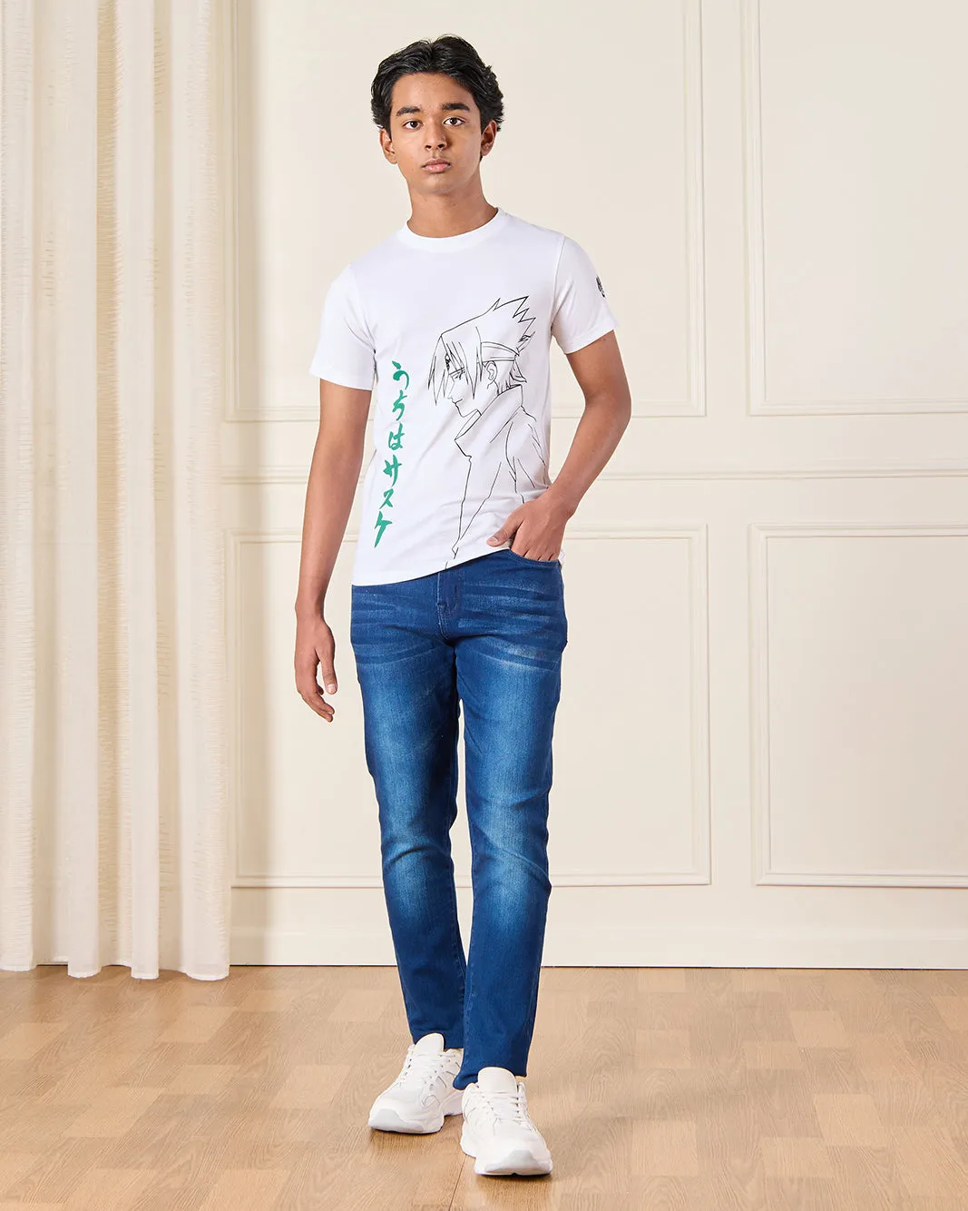 Senior Boys White Naruto Print T-Shirt sold by Redtag product image thumbnail 2