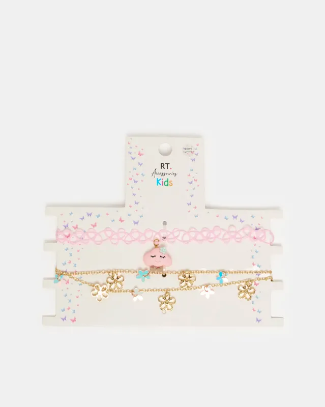 Girls Assorted Embellished Choker Set (2 Piece) sold by Redtag