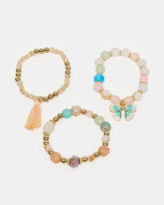 Girls Assorted Embellished Bracelet Set (3Piece) sold by Redtag