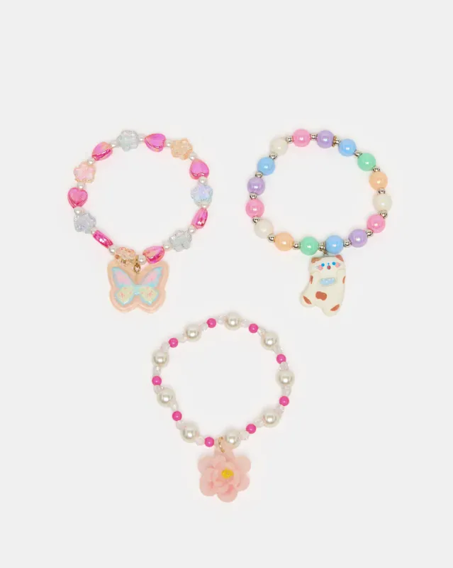 Girls Assorted Embellished Bracelet Set (3Piece) sold by Redtag