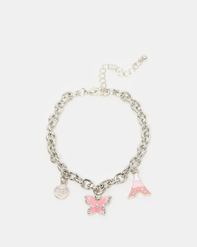 Girls Silver Embellished Bracelet sold by Redtag