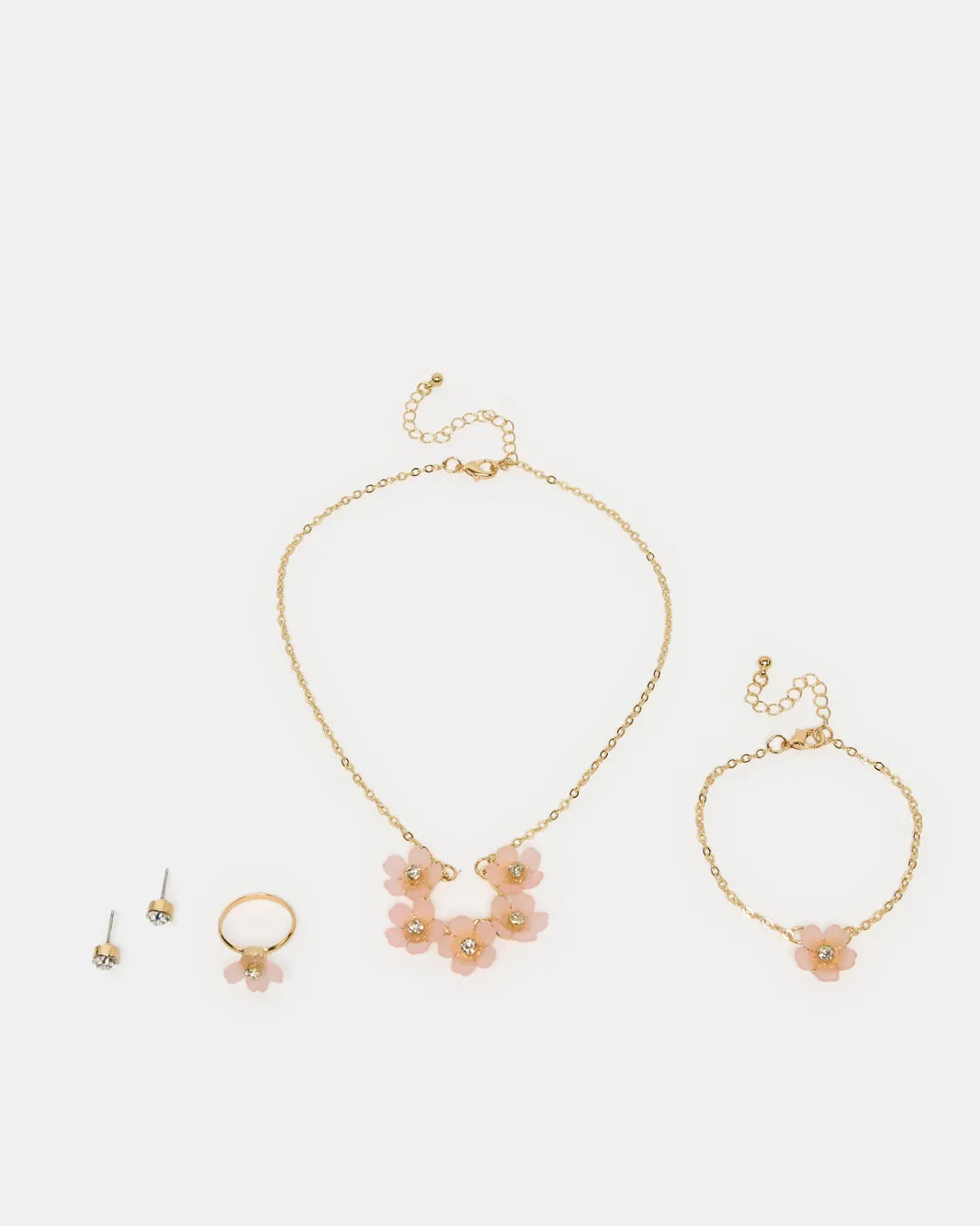 Girls Gold Embellished Necklace Set (4 Piece) sold by Redtag