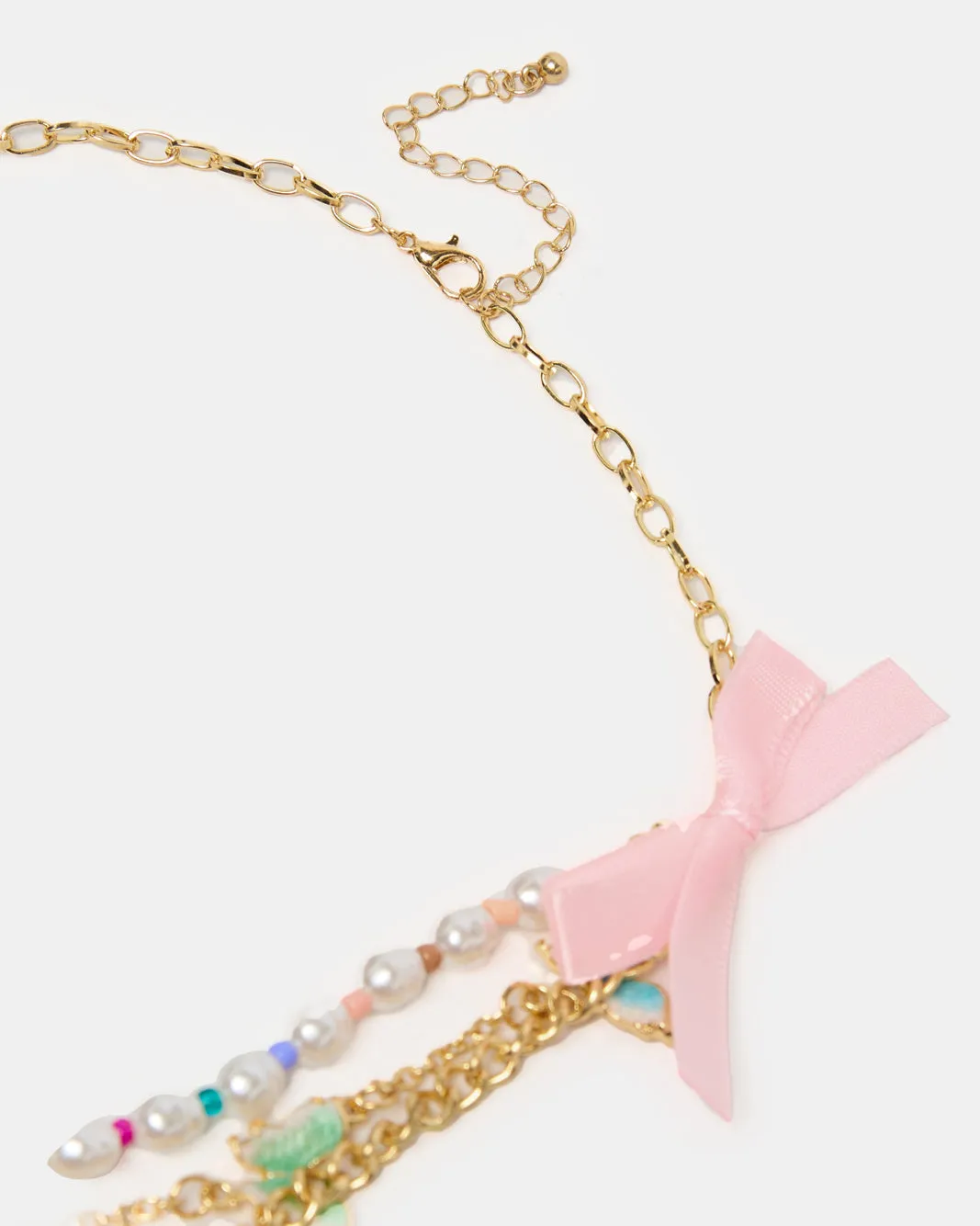 Girls Gold Embellished Necklace sold by Redtag product image thumbnail 3