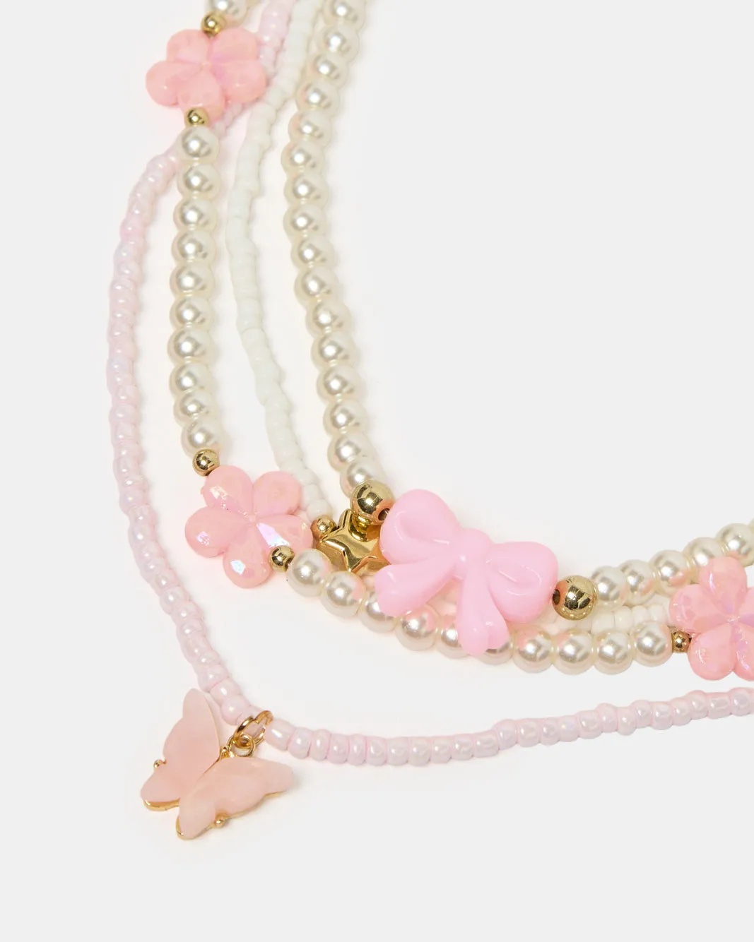 Girls Pink And White Embellished Necklace sold by Redtag product image thumbnail 2