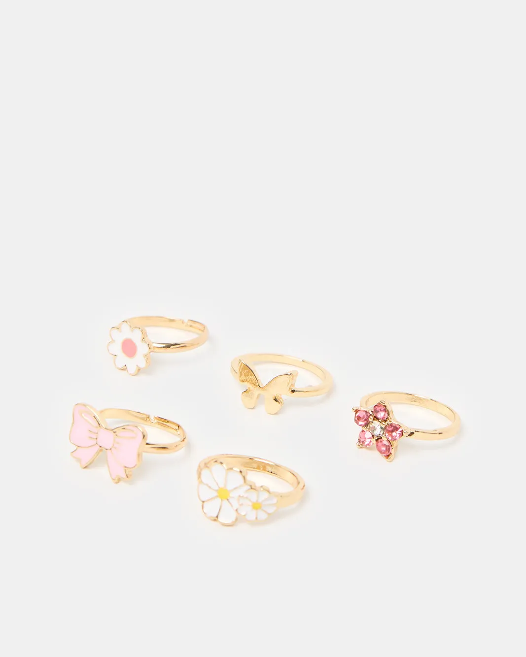 Girls Gold Embellished Ring Set (Pack of 5) sold by Redtag product image thumbnail 2