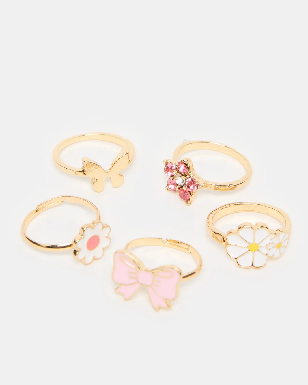 Girls Gold Embellished Ring Set (Pack of 5) sold by Redtag product image thumbnail 3