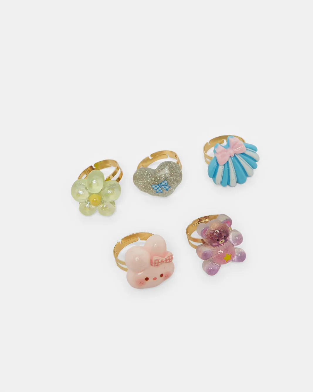 Girls Assorted Embellished Ring Set (Pack of 5) sold by Redtag product image thumbnail 2