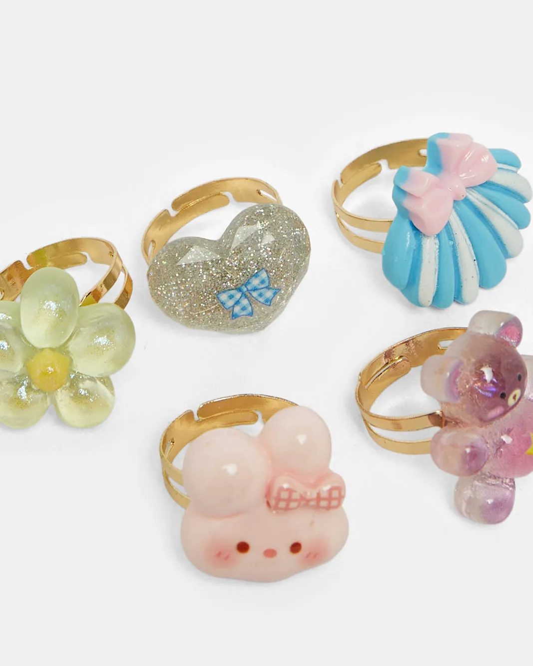 Girls Assorted Embellished Ring Set (Pack of 5) sold by Redtag product image thumbnail 4