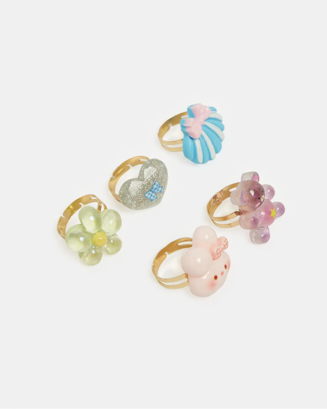 Girls Assorted Embellished Ring Set (Pack of 5) sold by Redtag product image thumbnail 3
