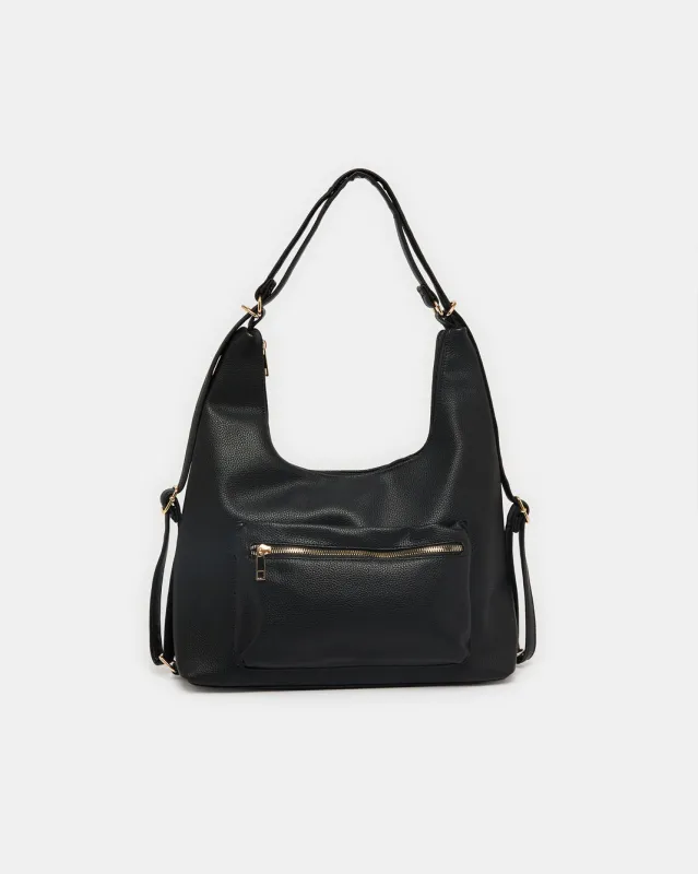 Women Black Embellished Slouch Bag sold by Redtag