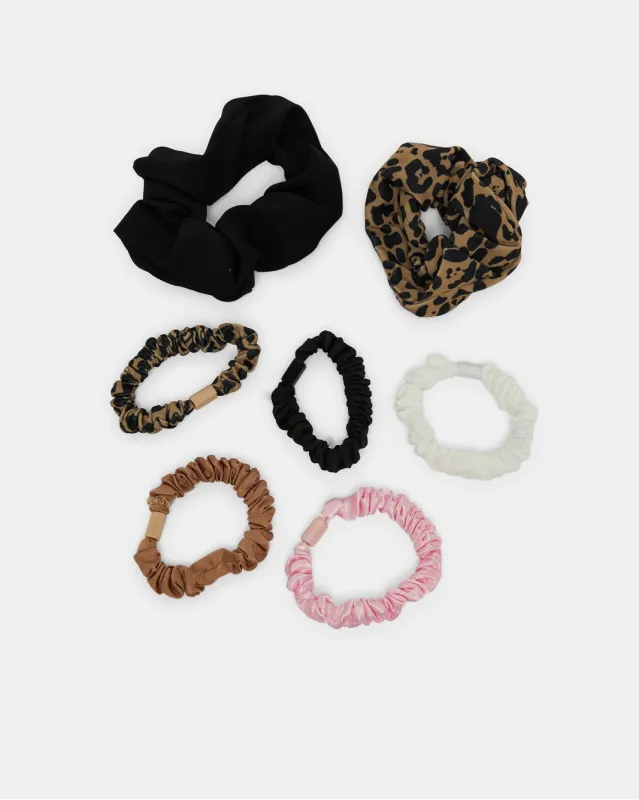 Women Assorted Plain Elastic Hair Band Set (7 Piece) sold by Redtag