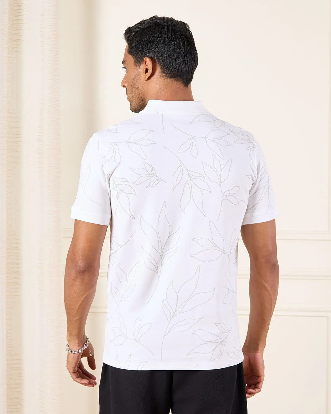 Men White Printed Polo Shirt sold by Redtag product image thumbnail 3