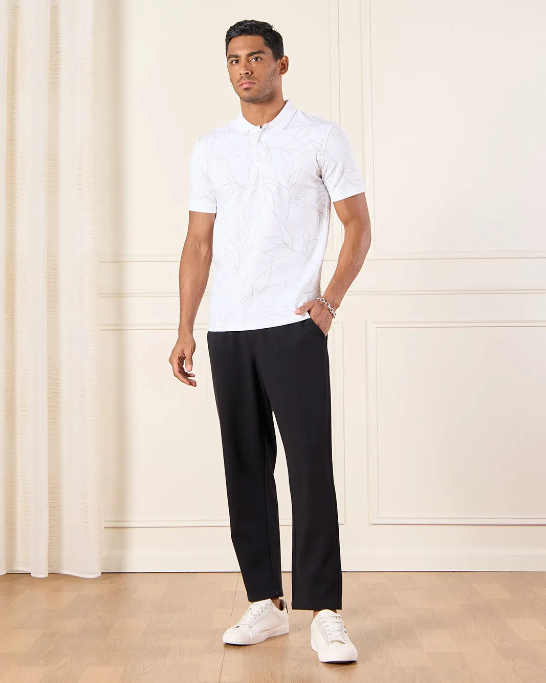 Men White Printed Polo Shirt sold by Redtag product image thumbnail 2