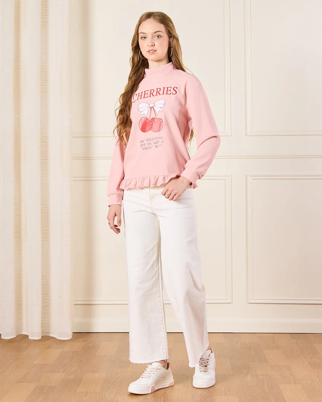 Senior Girls Pink High Neck Scuba Twofer Top sold by Redtag product image thumbnail 2