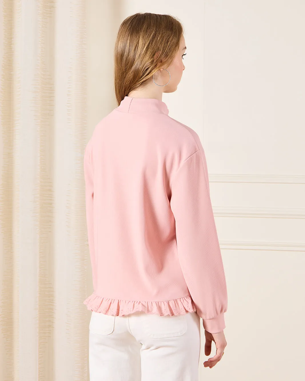 Senior Girls Pink High Neck Scuba Twofer Top sold by Redtag product image thumbnail 3