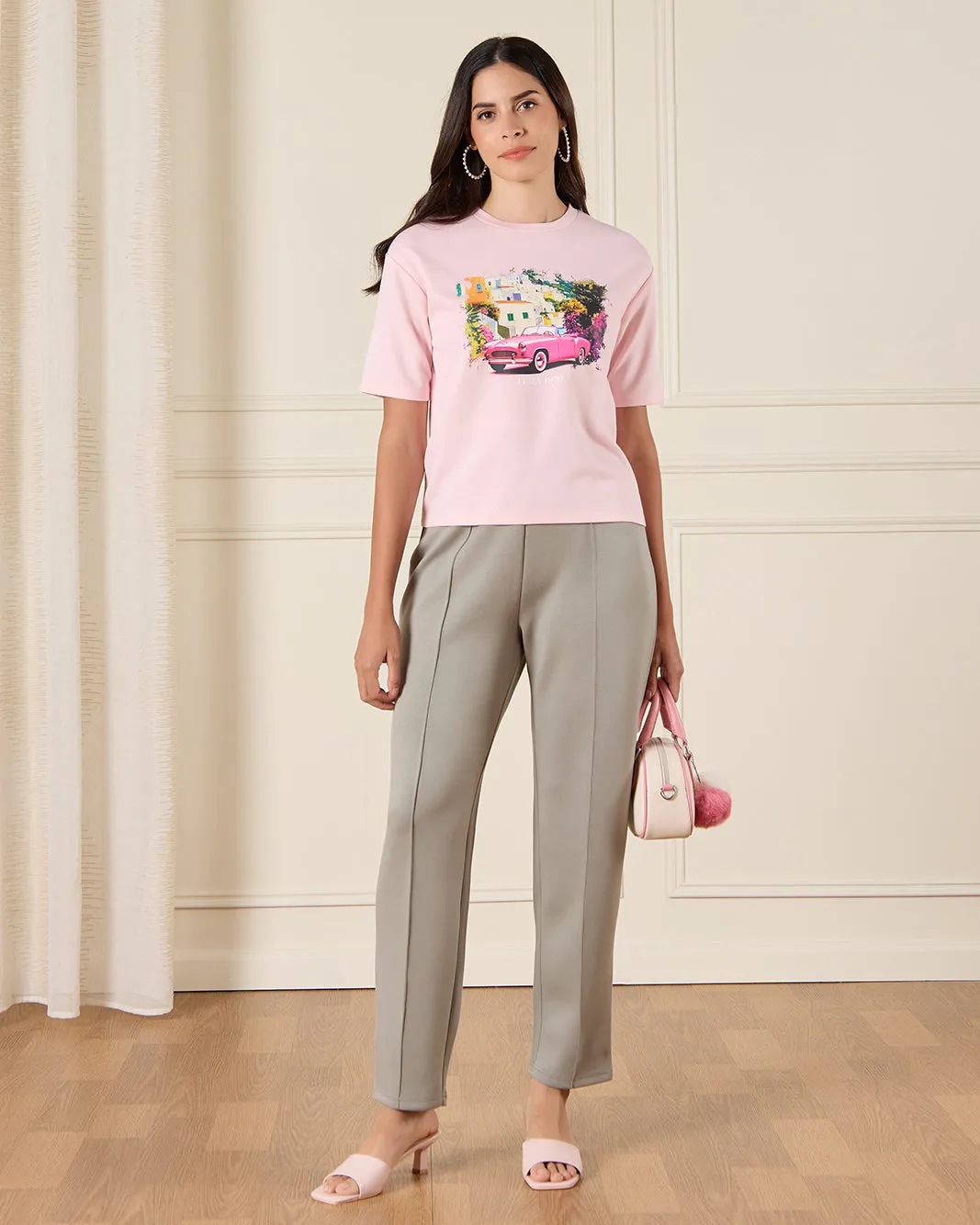 Women Pink Embellished T-Shirt sold by Redtag product image thumbnail 2