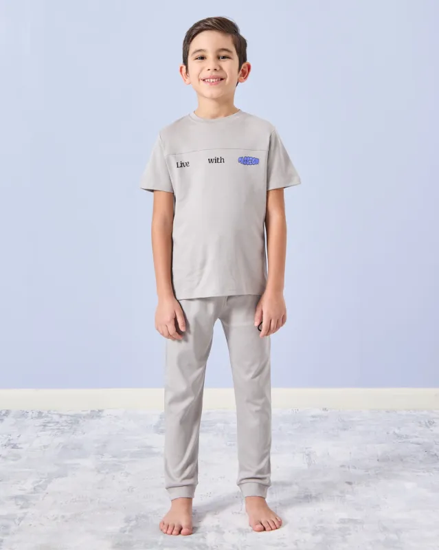 Boys Grey Printed Pyjama Set (2 Piece) sold by Redtag