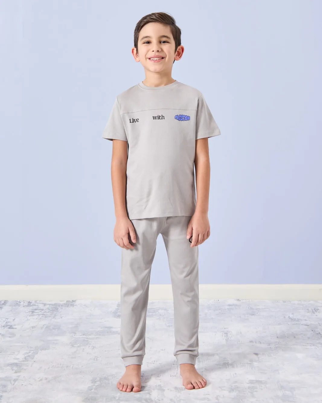 Boys Grey Printed Pyjama Set (2 Piece) sold by Redtag
