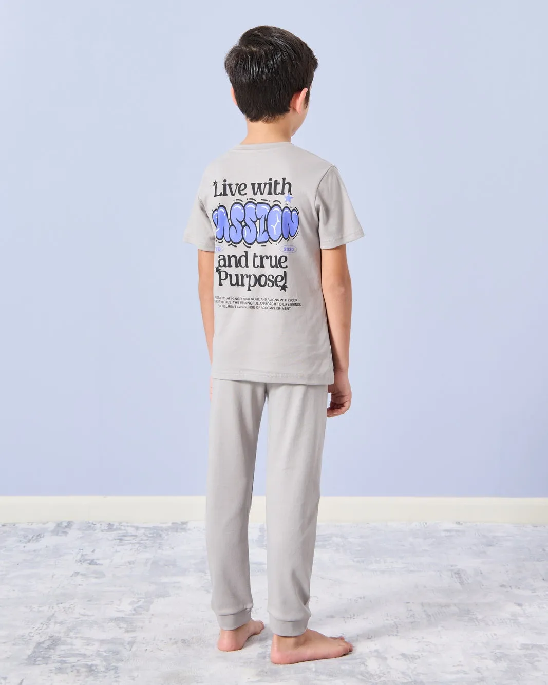 Boys Grey Printed Pyjama Set (2 Piece) sold by Redtag product image thumbnail 4