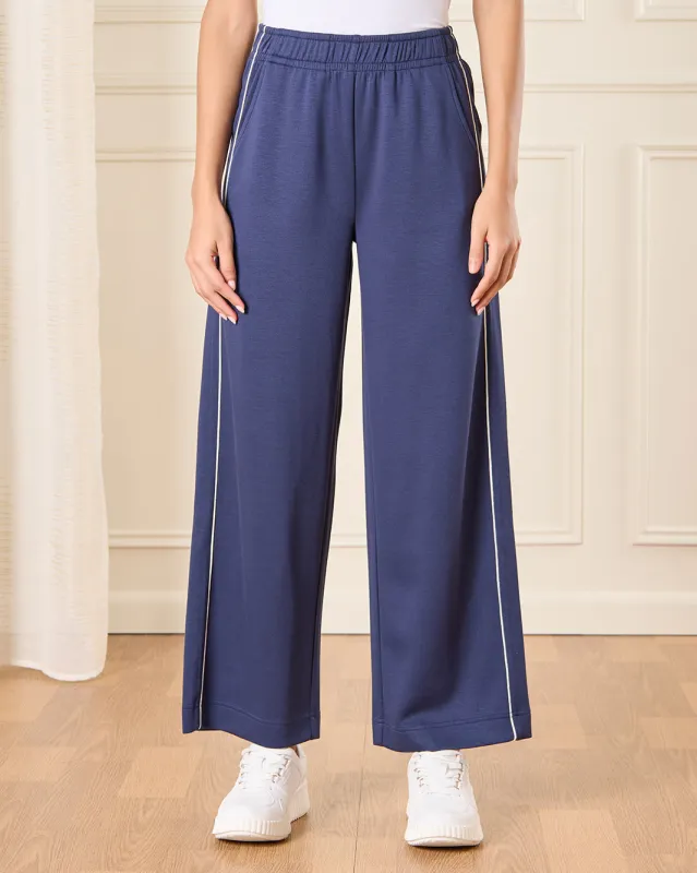 Women Navy Wide Leg Active Pants sold by Redtag