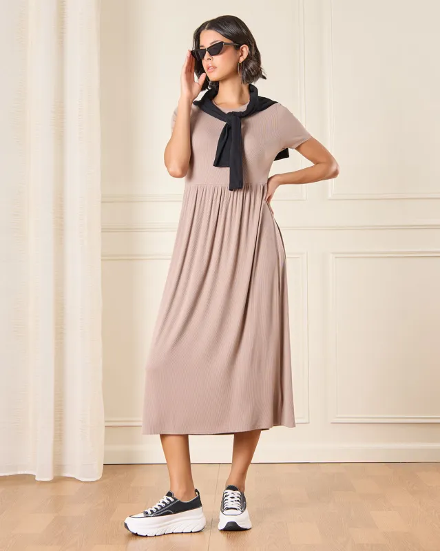 Women Beige Maxi Dress sold by Redtag