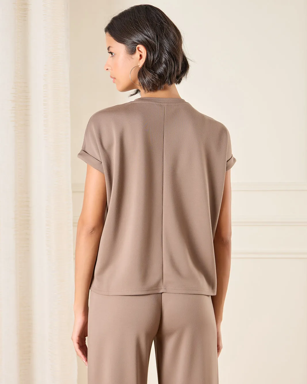 Women Brown Roll Sleeves Top sold by Redtag product image thumbnail 3