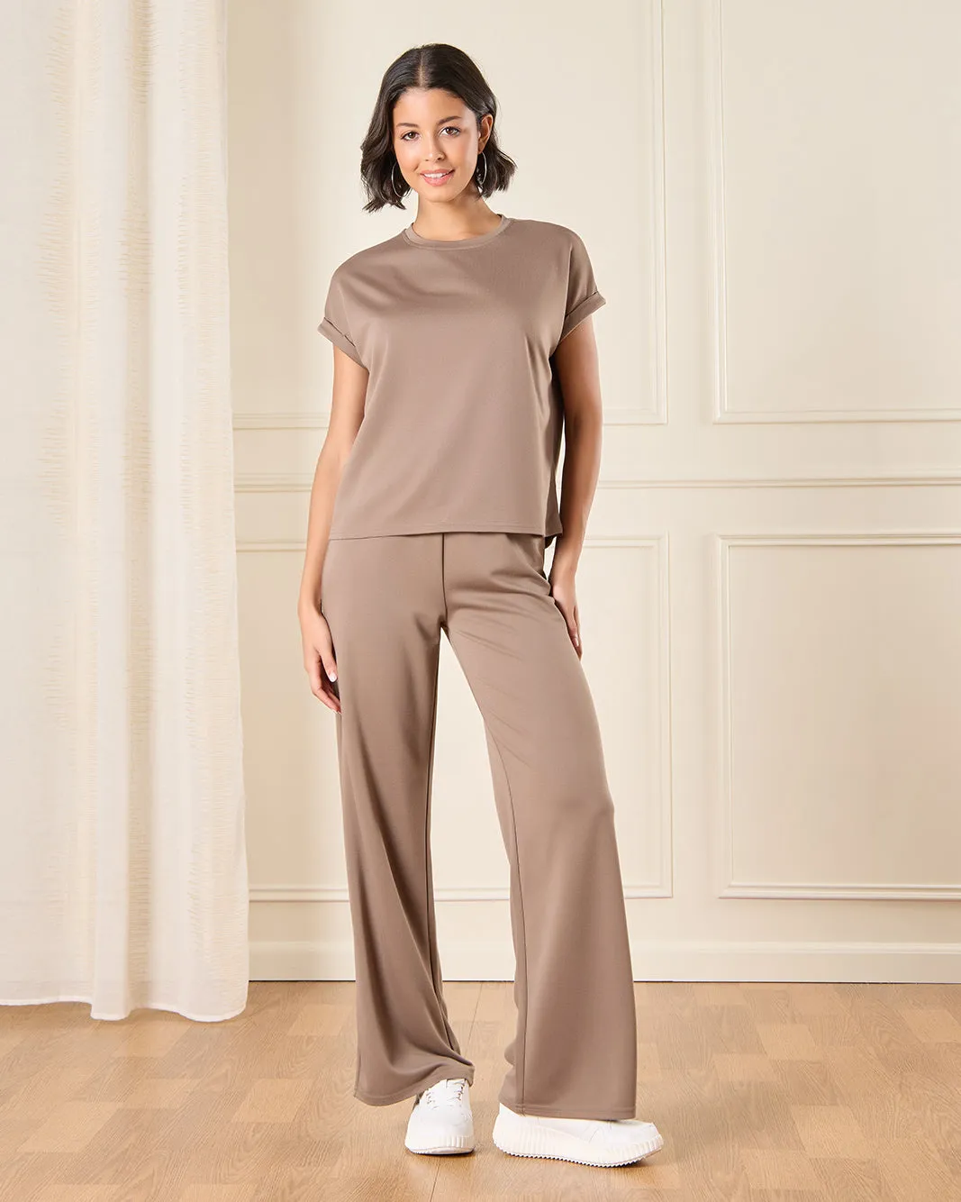 Women Brown Roll Sleeves Top sold by Redtag product image thumbnail 2