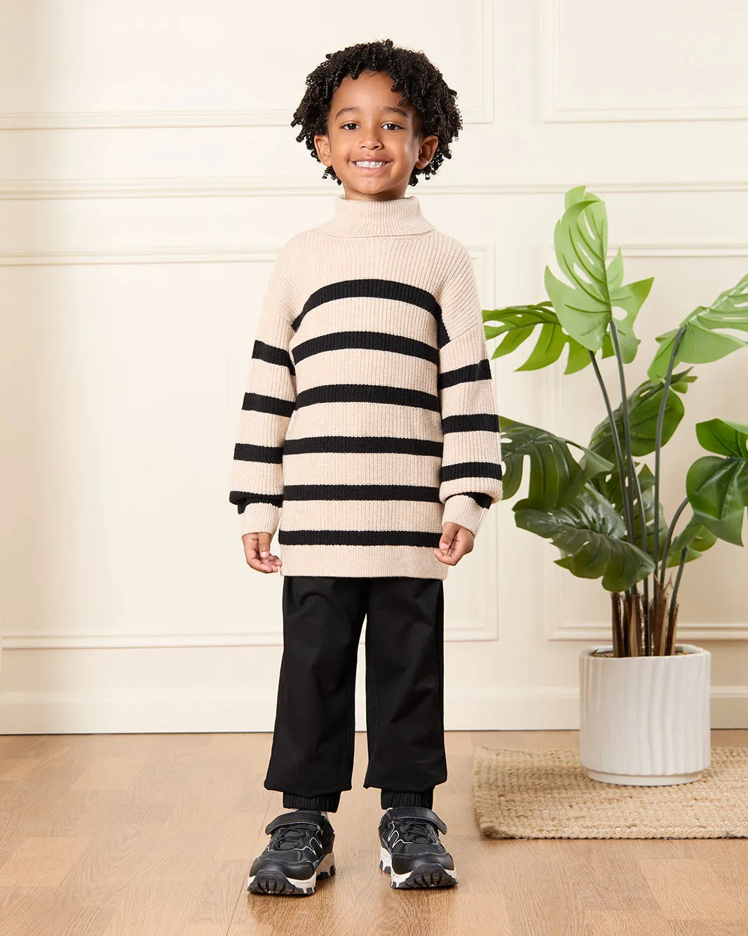 Boys Cream Striped Jumper sold by Redtag product image thumbnail 2